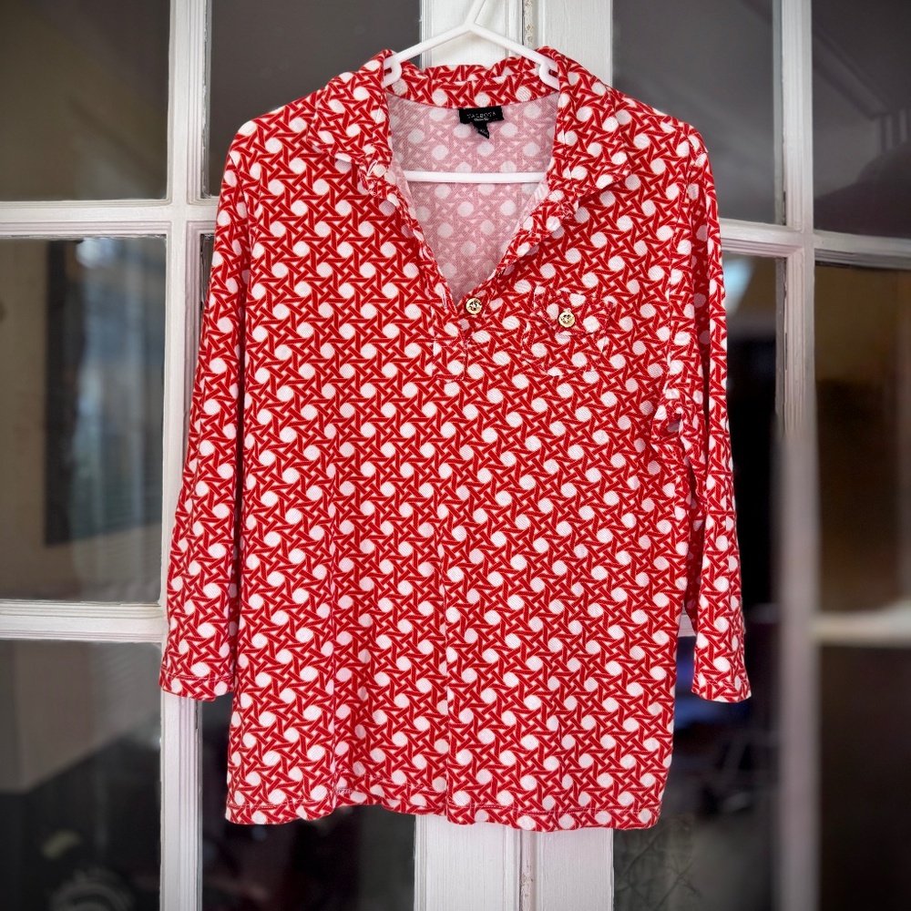 EUC Talbots knit collared shirt Size XL